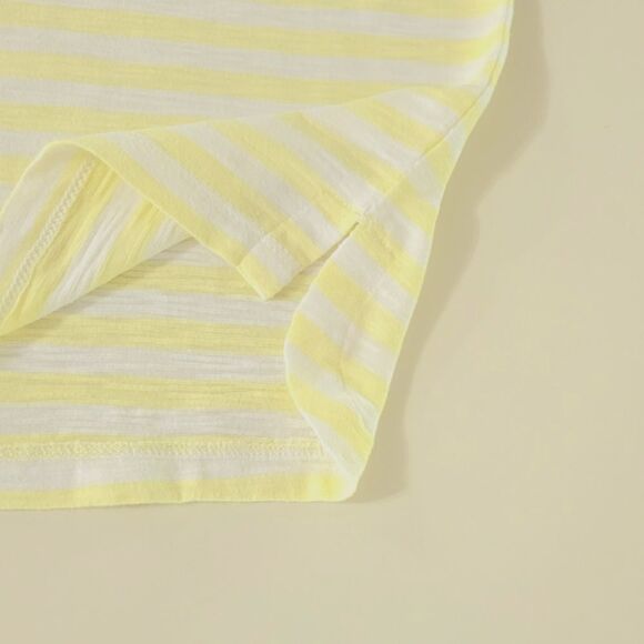 Loft Ann Taylor Yellow Stripe Cap Sleeve  Pullover Top - Picture 8 of 15